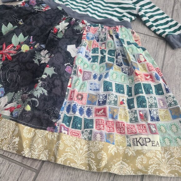 KPea toddler girl Patchwork Christmas Holiday Dress Size 5T - Picture 6 of 11